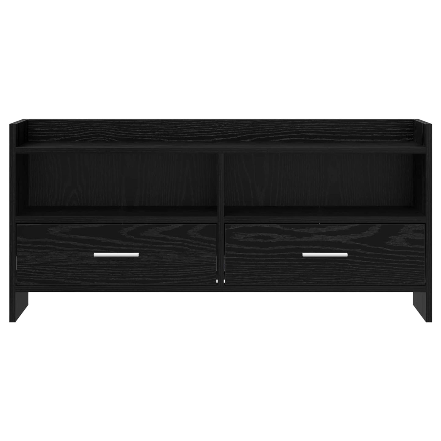 vidaXL TV Cabinet 100 x 33 x 47 cm Black Oak Engineered Wood 5