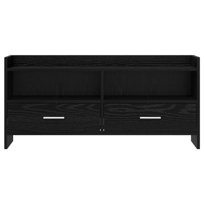 vidaXL TV Cabinet 100 x 33 x 47 cm Black Oak Engineered Wood 5