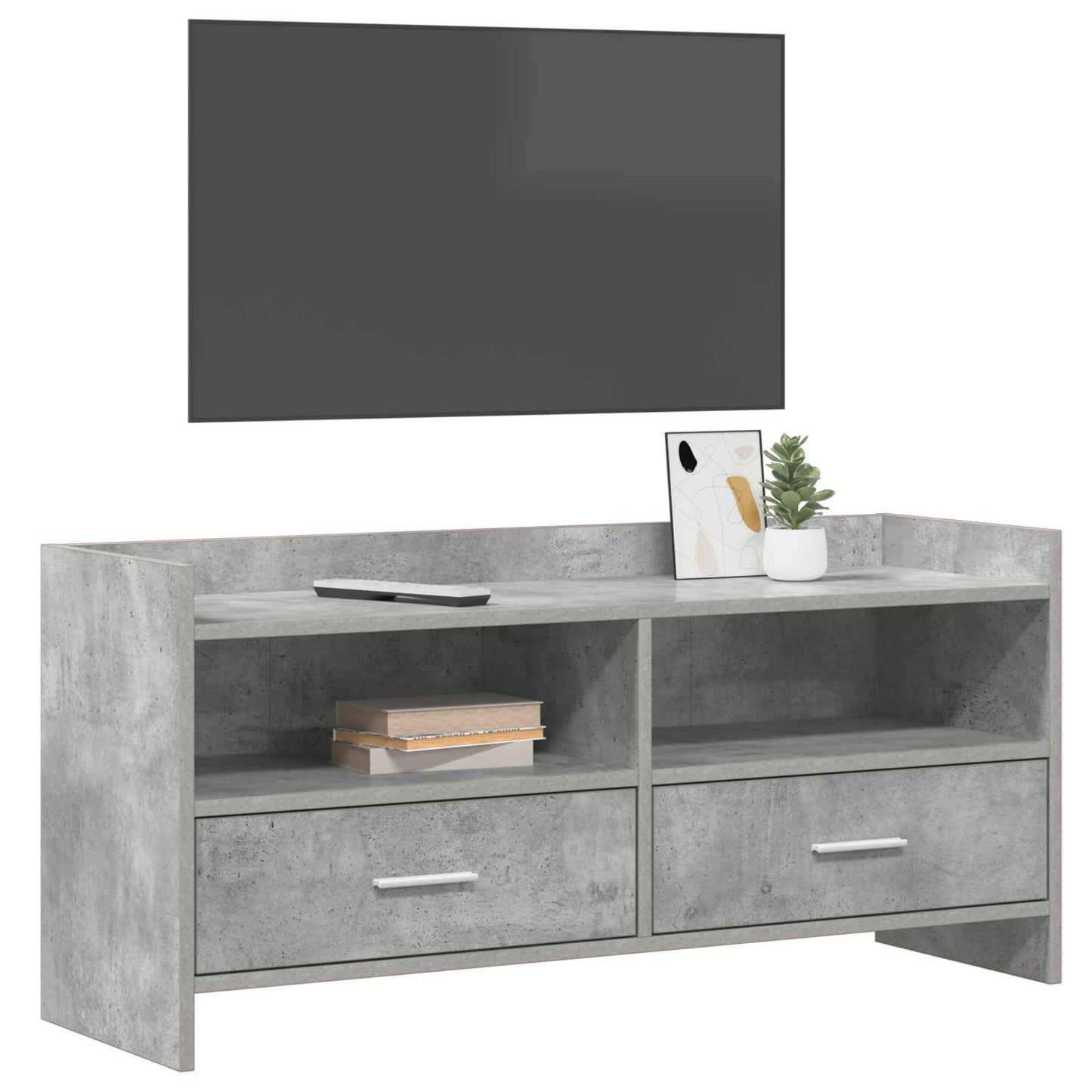 vidaXL TV Cabinet 100 x 33 x 47 cm Concrete Grey Engineered Wood 3