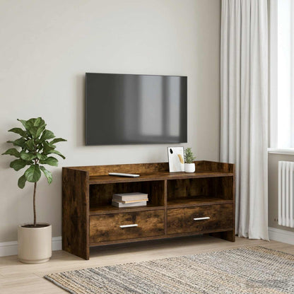 vidaXL TV Cabinet 100 x 33 x 47 cm Smoked Oak Engineered Wood 1