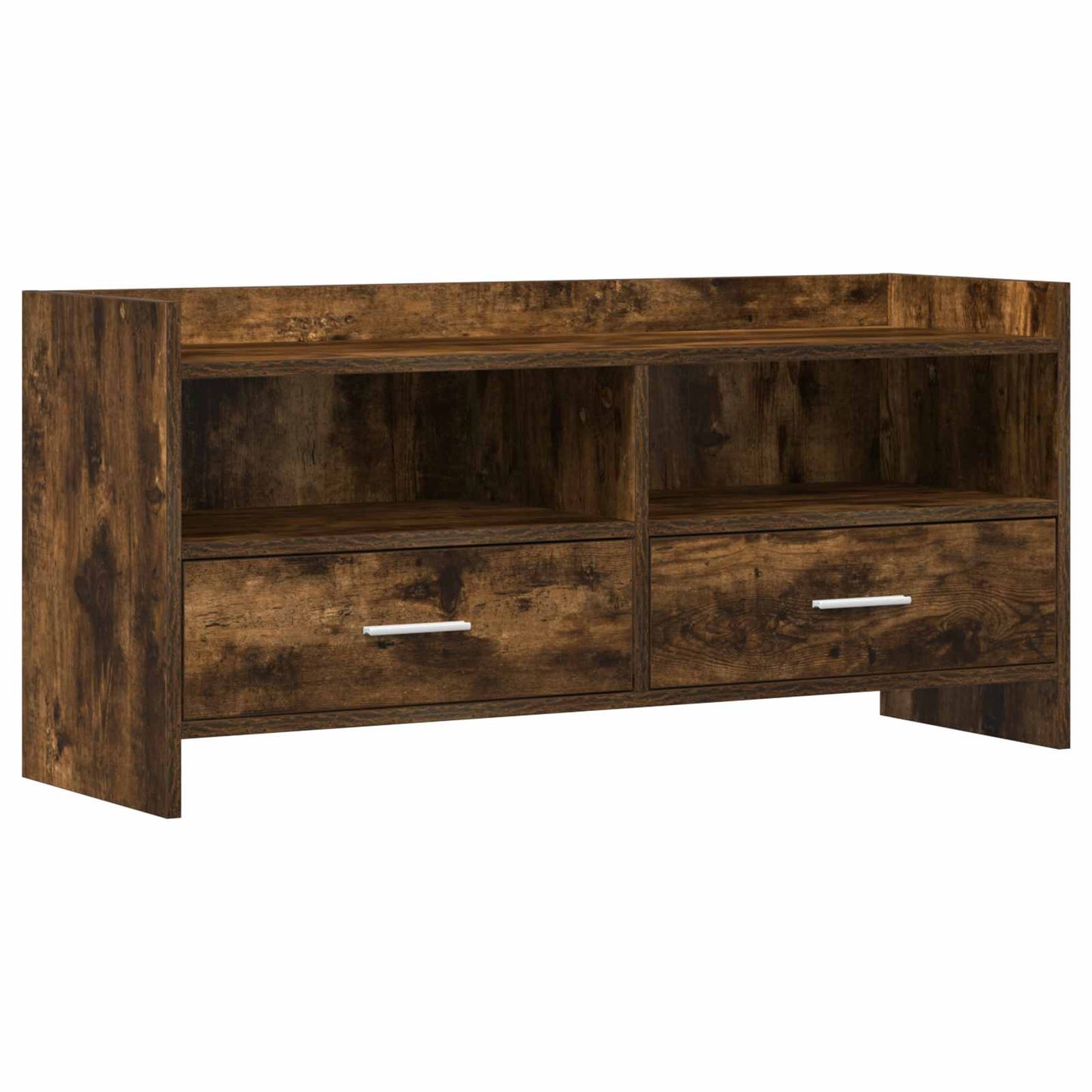 vidaXL TV Cabinet 100 x 33 x 47 cm Smoked Oak Engineered Wood 2
