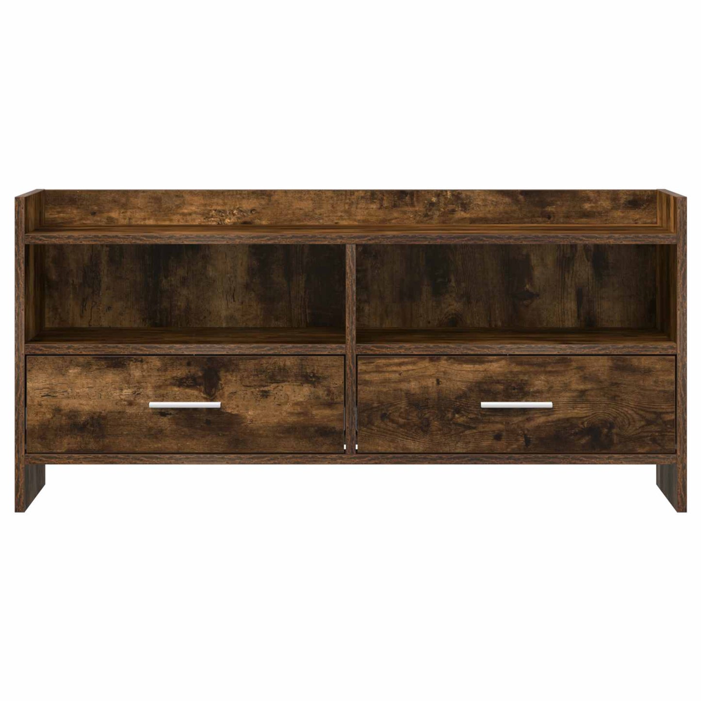 vidaXL TV Cabinet 100 x 33 x 47 cm Smoked Oak Engineered Wood 5