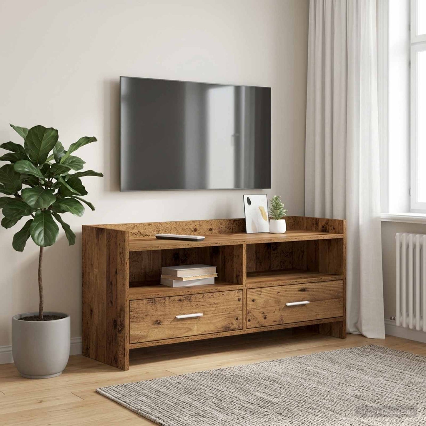 vidaXL TV Cabinet 100 x 33 x 47 cm Old Wood Engineered Wood 1