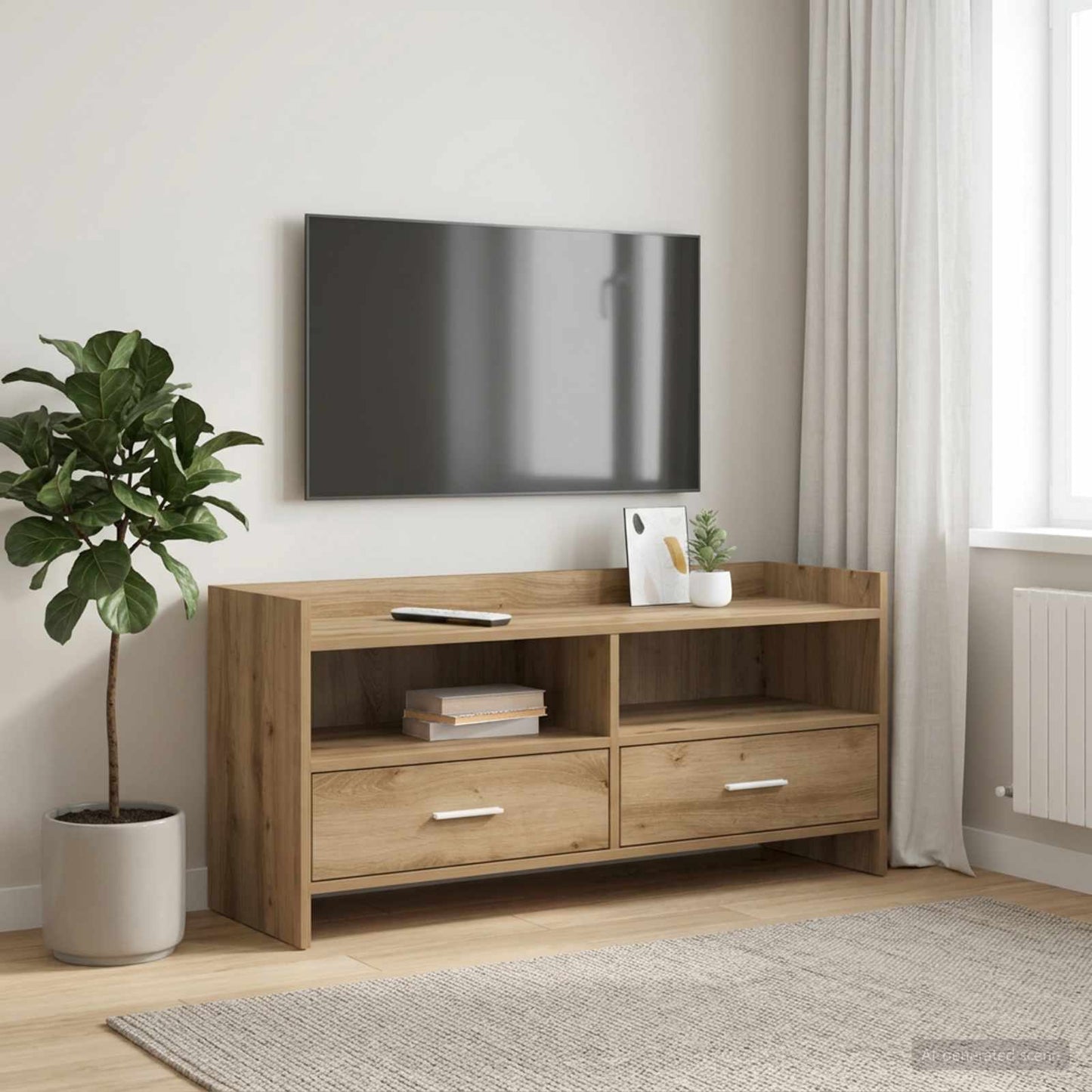 vidaXL TV Cabinet 100 x 33 x 47 cm Artisan Oak Engineered Wood 1