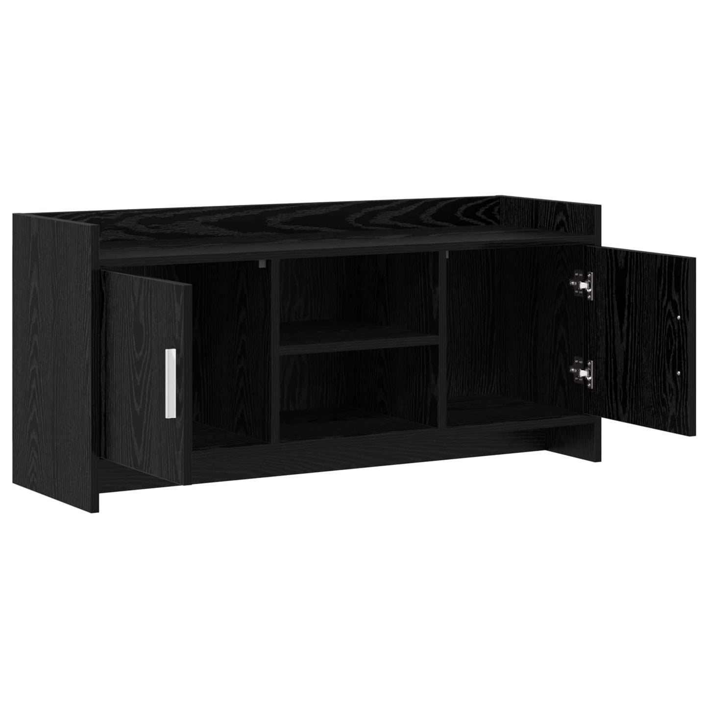 vidaXL TV Cabinet 102 x 33 x 47 cm Black Oak Engineered Wood 4
