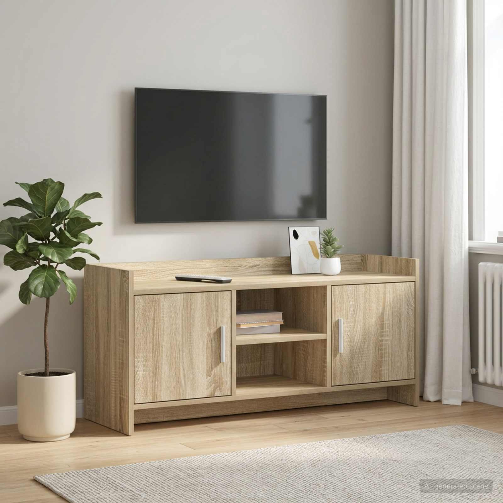 vidaXL TV Cabinet 102 x 33 x 47 cm Sonoma Oak Engineered Wood 1