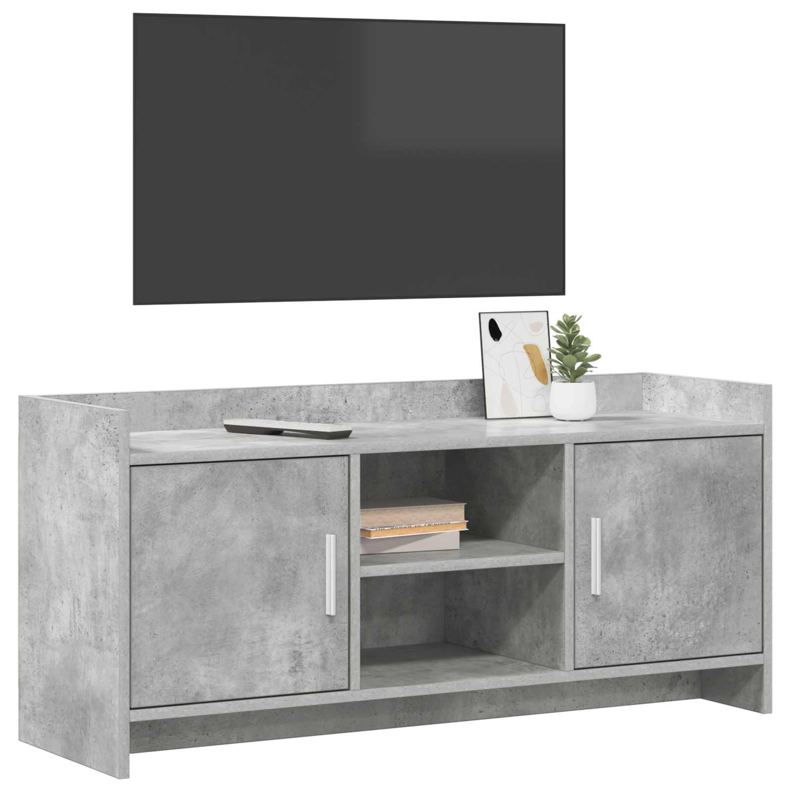 vidaXL TV Cabinet 102 x 33 x 47 cm Concrete Grey Engineered Wood 3