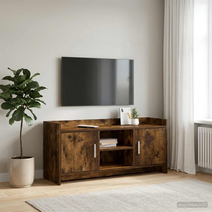 vidaXL TV Cabinet 102 x 33 x 47 cm Smoked Oak Engineered Wood 1