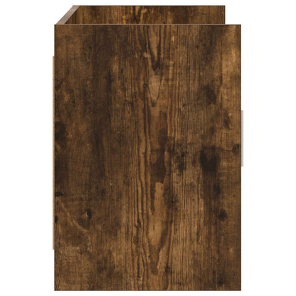 vidaXL TV Cabinet 102 x 33 x 47 cm Smoked Oak Engineered Wood 6
