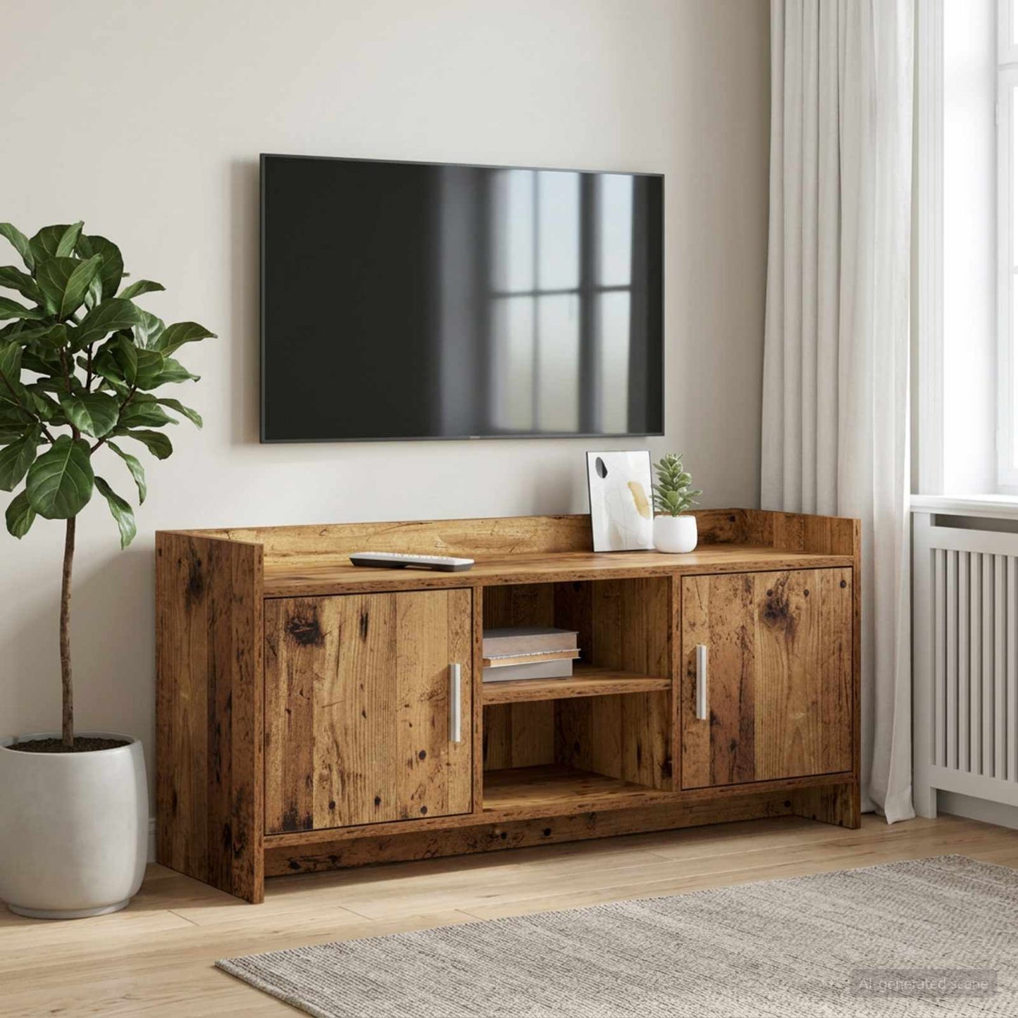vidaXL TV Cabinet 102 x 33 x 47 cm Old Wood Engineered Wood 1
