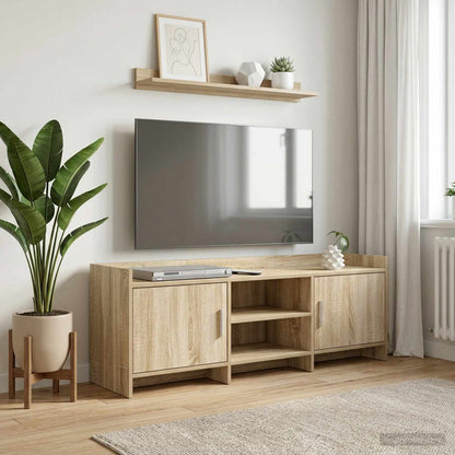 vidaXL TV Cabinet 130 x 33 x 47 cm Sonoma Oak Engineered Wood 1