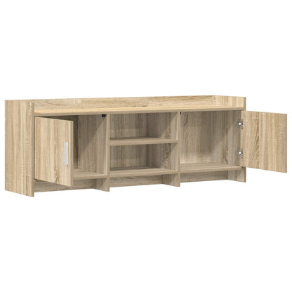 vidaXL TV Cabinet 130 x 33 x 47 cm Sonoma Oak Engineered Wood 4