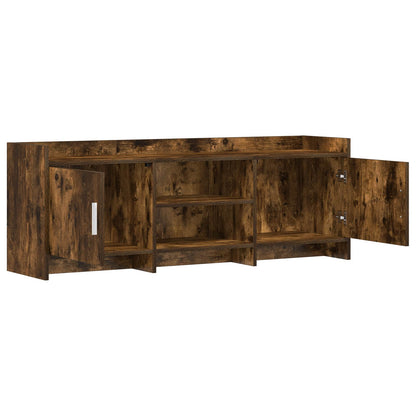 vidaXL TV Cabinet 130 x 33 x 47 cm Smoked Oak Engineered Wood 4