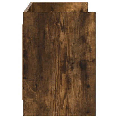 vidaXL TV Cabinet 130 x 33 x 47 cm Smoked Oak Engineered Wood 6
