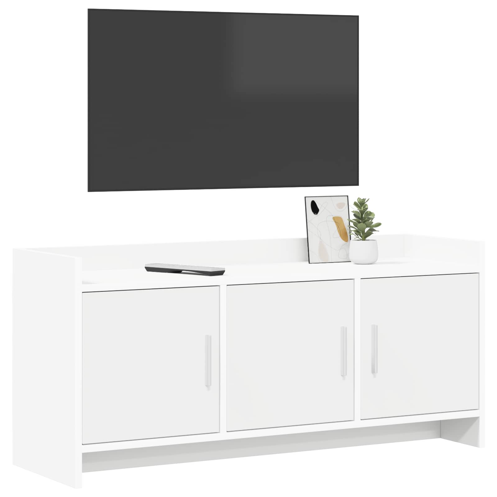 vidaXL TV Cabinet 102 x 33 x 47 cm White Engineered Wood 3