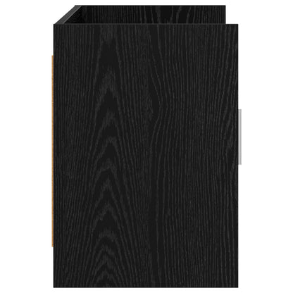 vidaXL TV Cabinet 102 x 33 x 47 cm Black Oak Engineered Wood 6