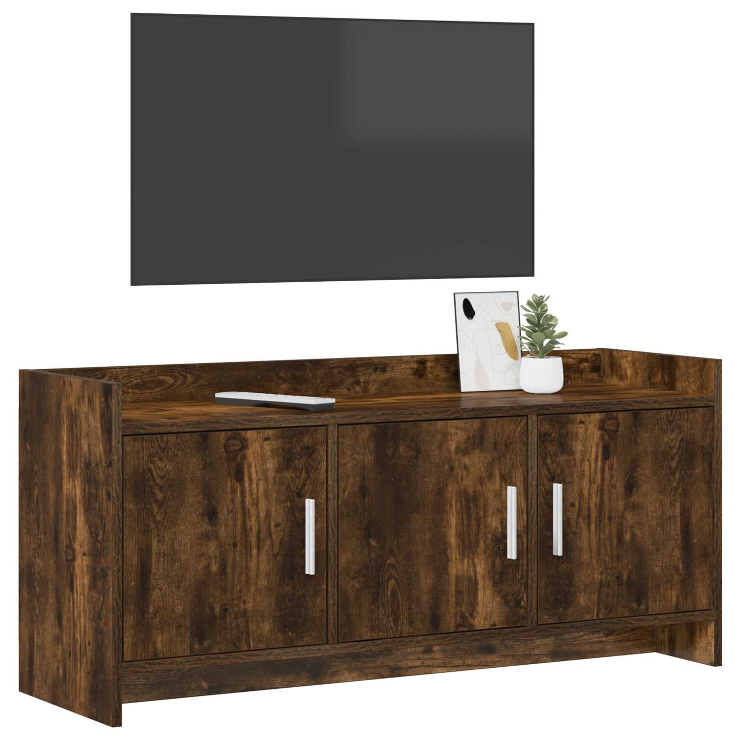 vidaXL TV Cabinet 102 x 33 x 47 cm Smoked Oak Engineered Wood 3