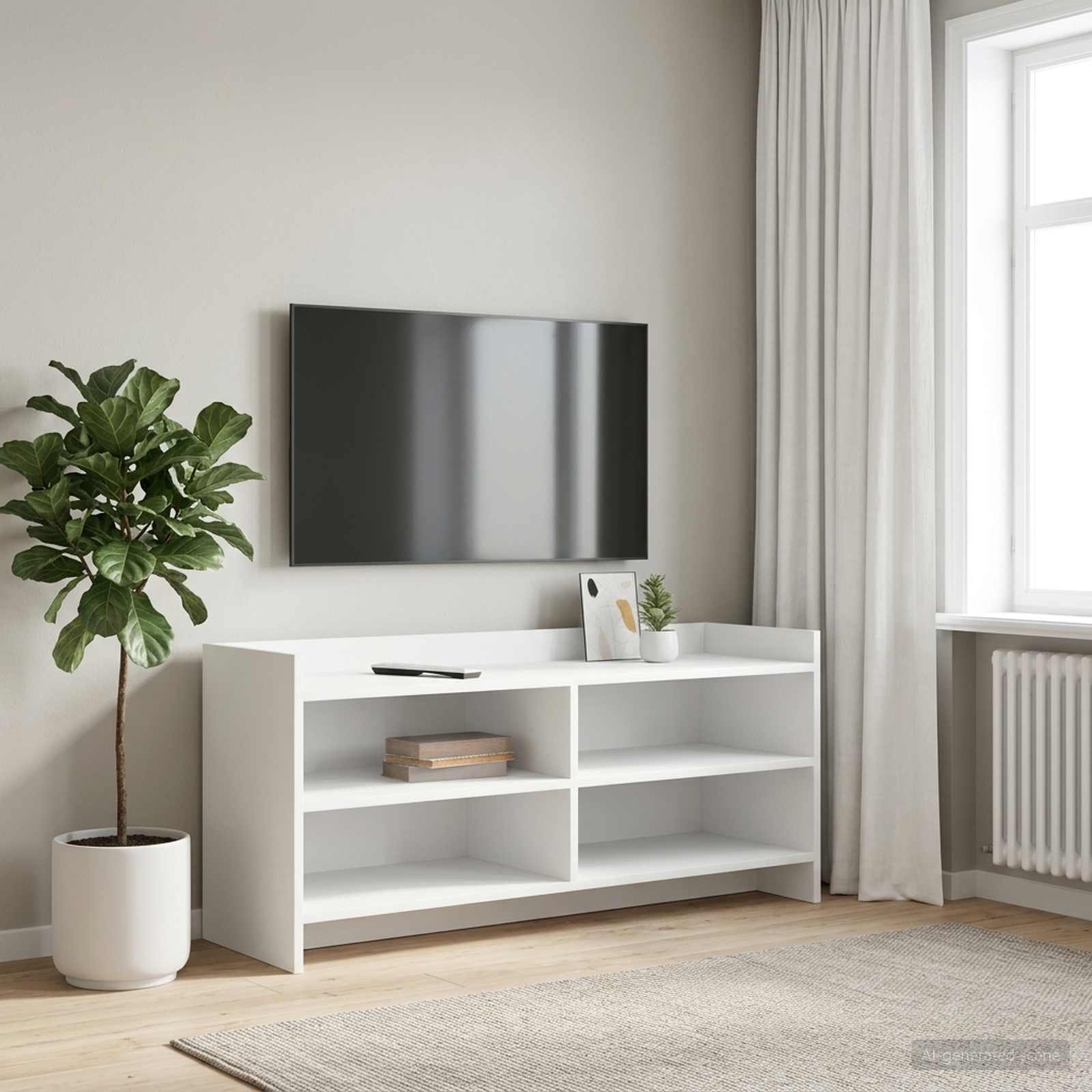 vidaXL TV Cabinet 100 x 33 x 47 cm White Engineered Wood 1