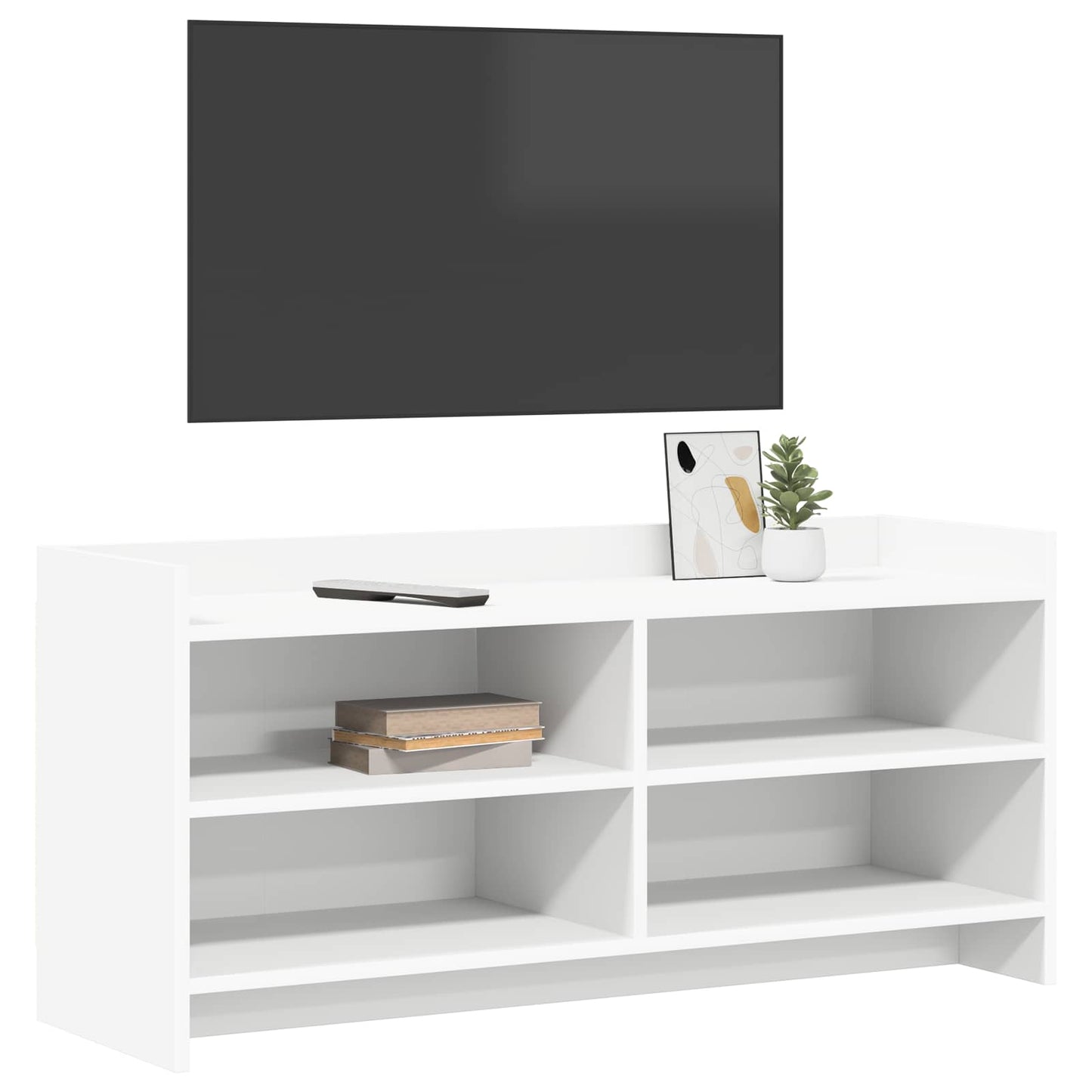 vidaXL TV Cabinet 100 x 33 x 47 cm White Engineered Wood 3