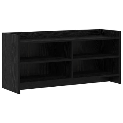 vidaXL TV Cabinet 100 x 33 x 47 cm Black Oak Engineered Wood 2