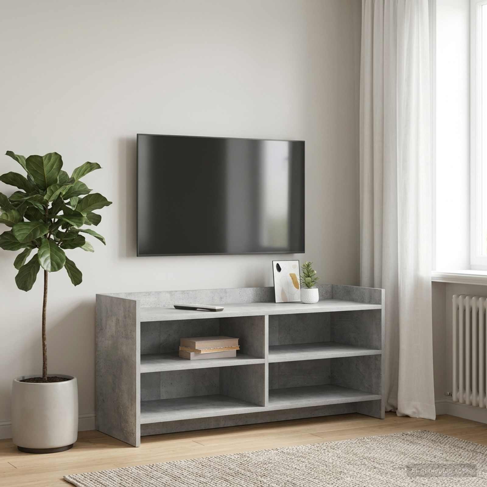 vidaXL TV Cabinet 100 x 33 x 47 cm Concrete Grey Engineered Wood 1