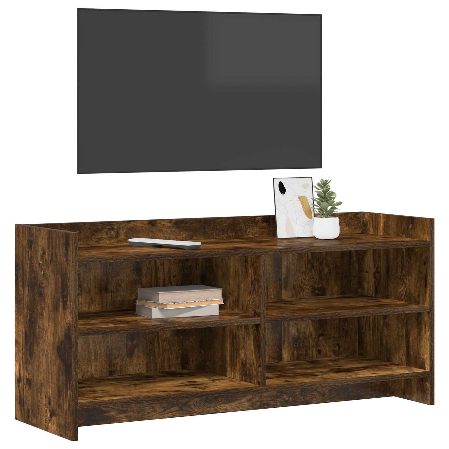vidaXL TV Cabinet 100 x 33 x 47 cm Smoked Oak Engineered Wood 3