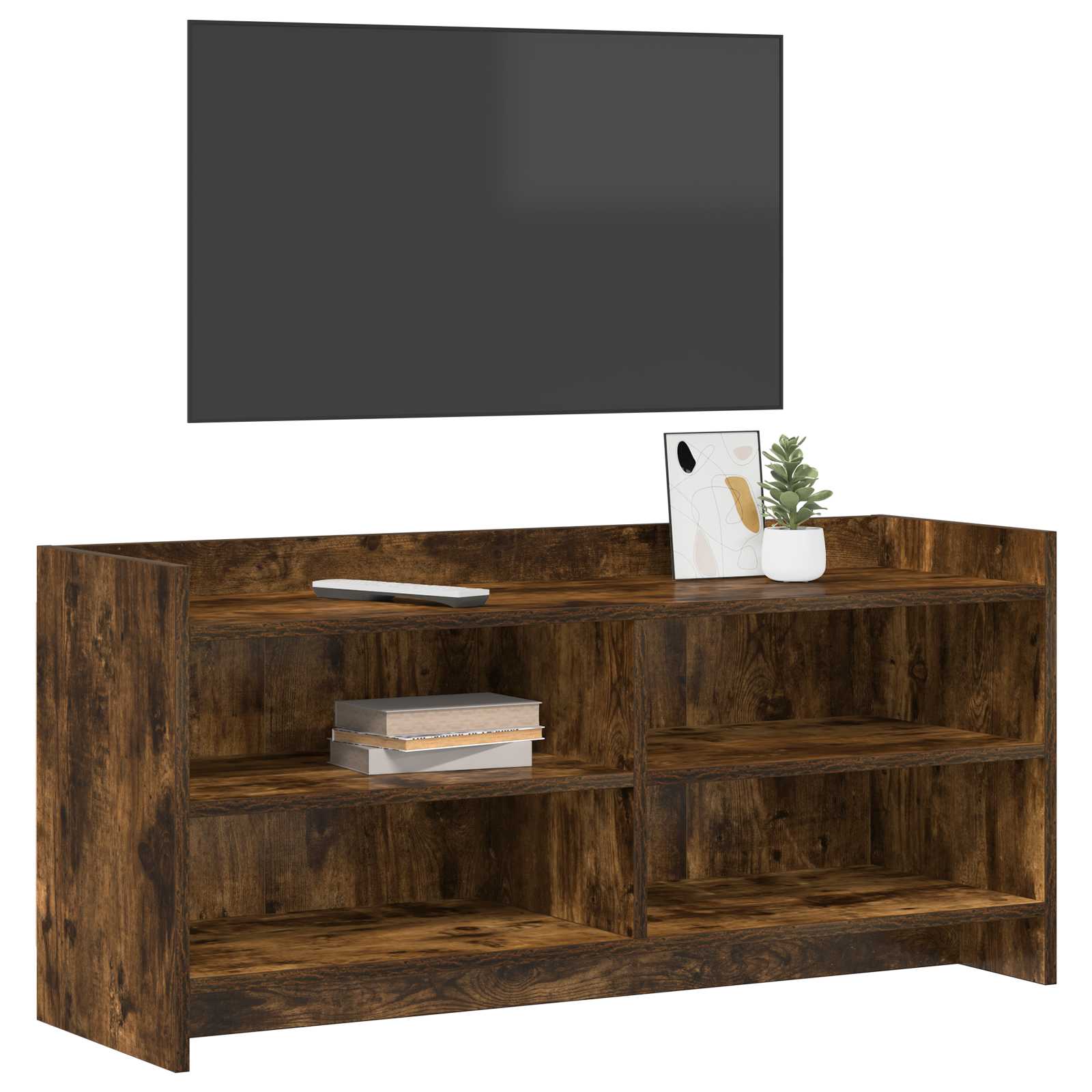 vidaXL TV Cabinet 100 x 33 x 47 cm Smoked Oak Engineered Wood 3