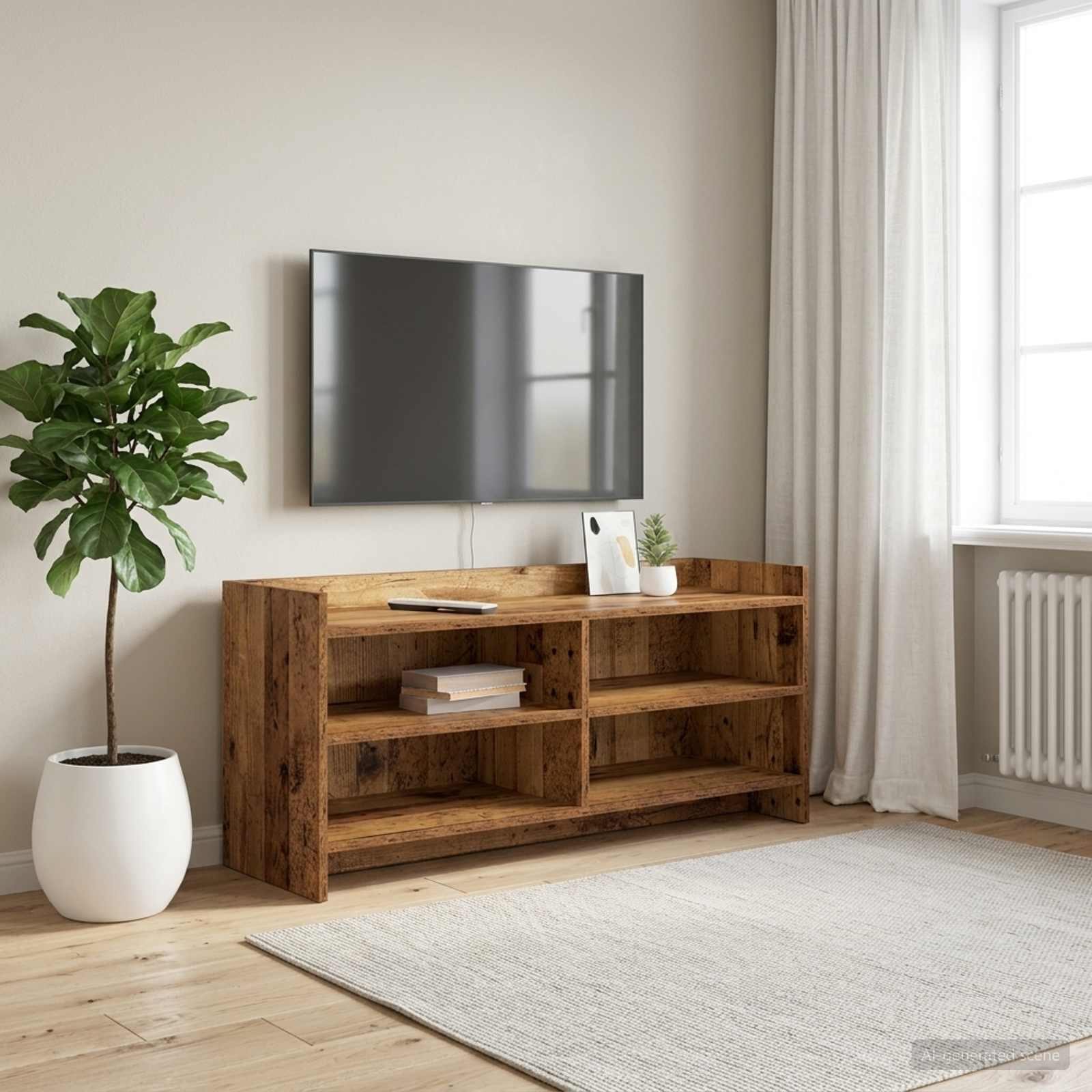 vidaXL TV Cabinet 100 x 33 x 47 cm Old Wood Engineered Wood 1