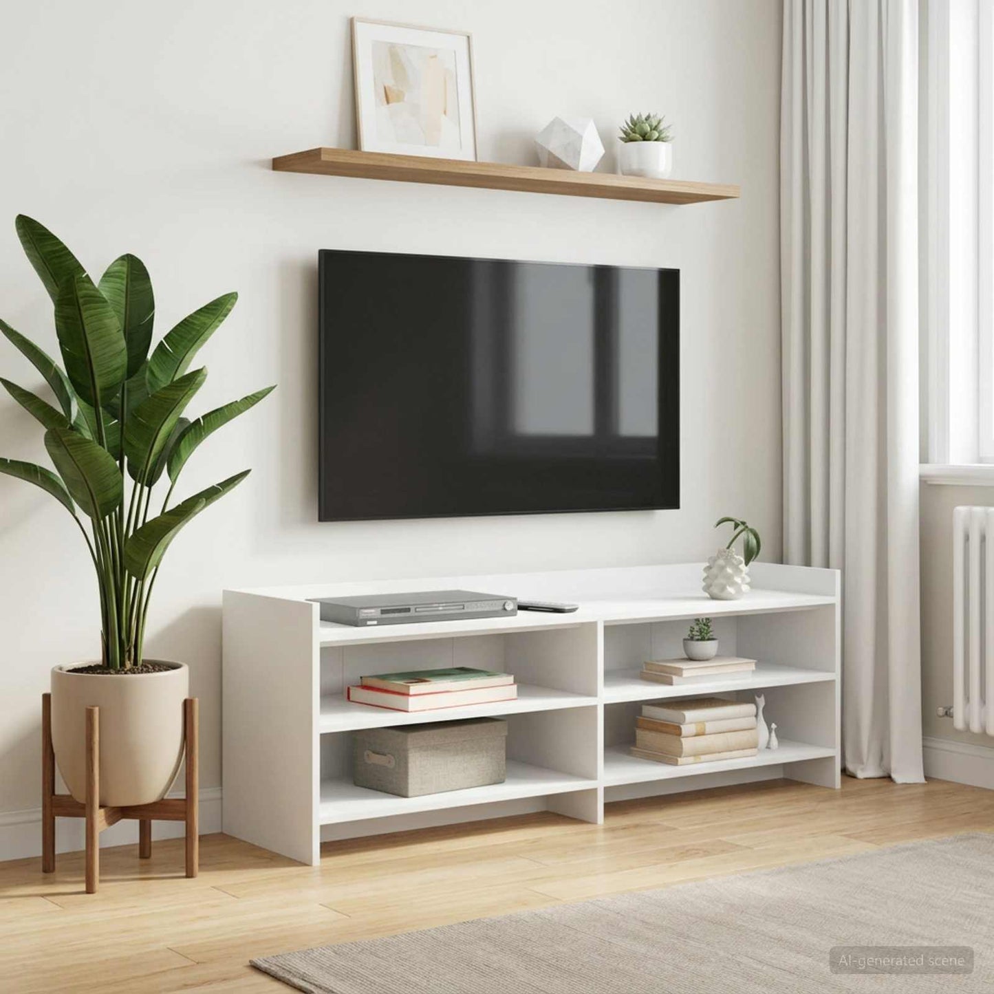 vidaXL TV Cabinet 135 x 33 x 47 cm White Engineered Wood 1