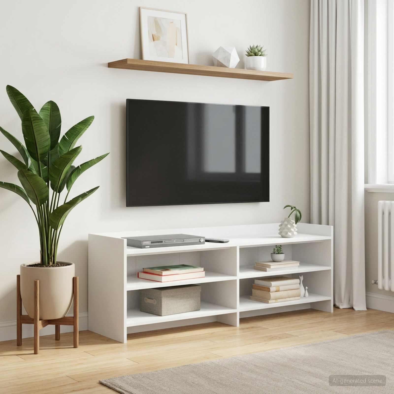 vidaXL TV Cabinet 135 x 33 x 47 cm White Engineered Wood 1