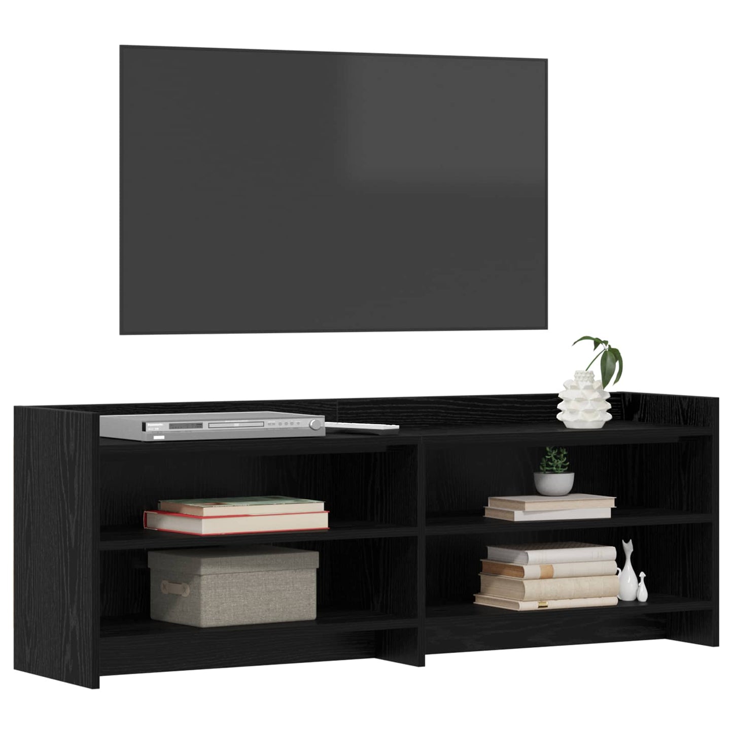 vidaXL TV Cabinet 135 x 33 x 47 cm Black Oak Engineered Wood 3