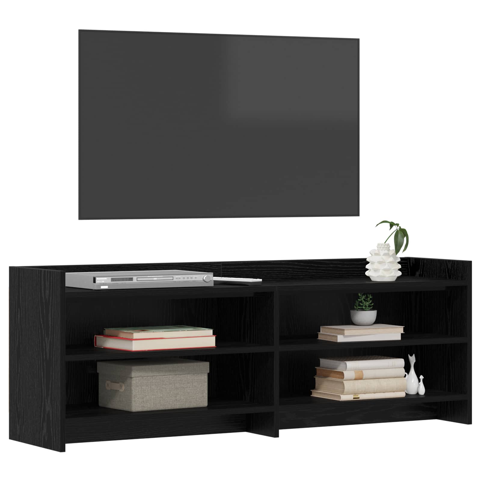 vidaXL TV Cabinet 135 x 33 x 47 cm Black Oak Engineered Wood 3