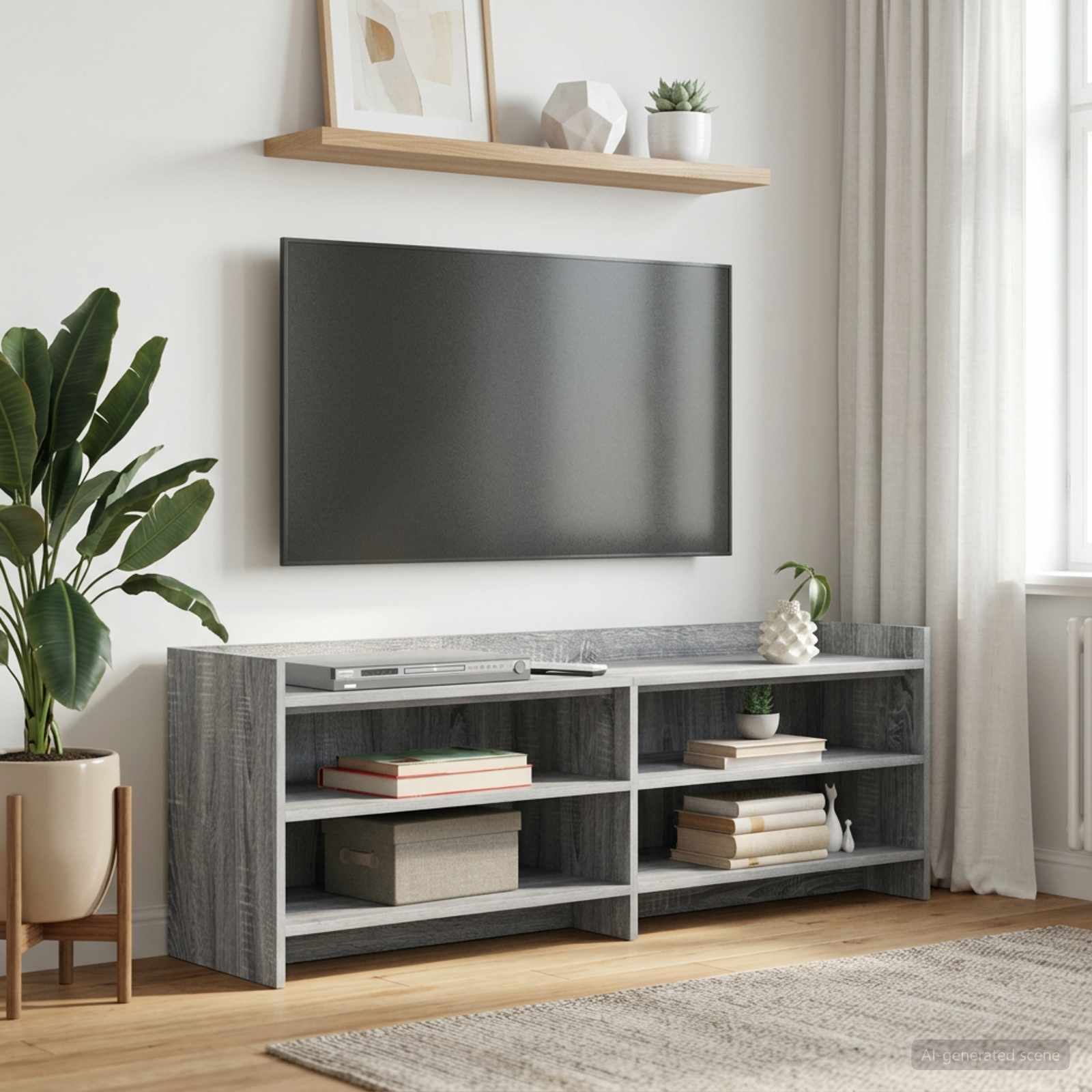 vidaXL TV Cabinet 135 x 33 x 47 cm Grey Sonoma Engineered Wood 1