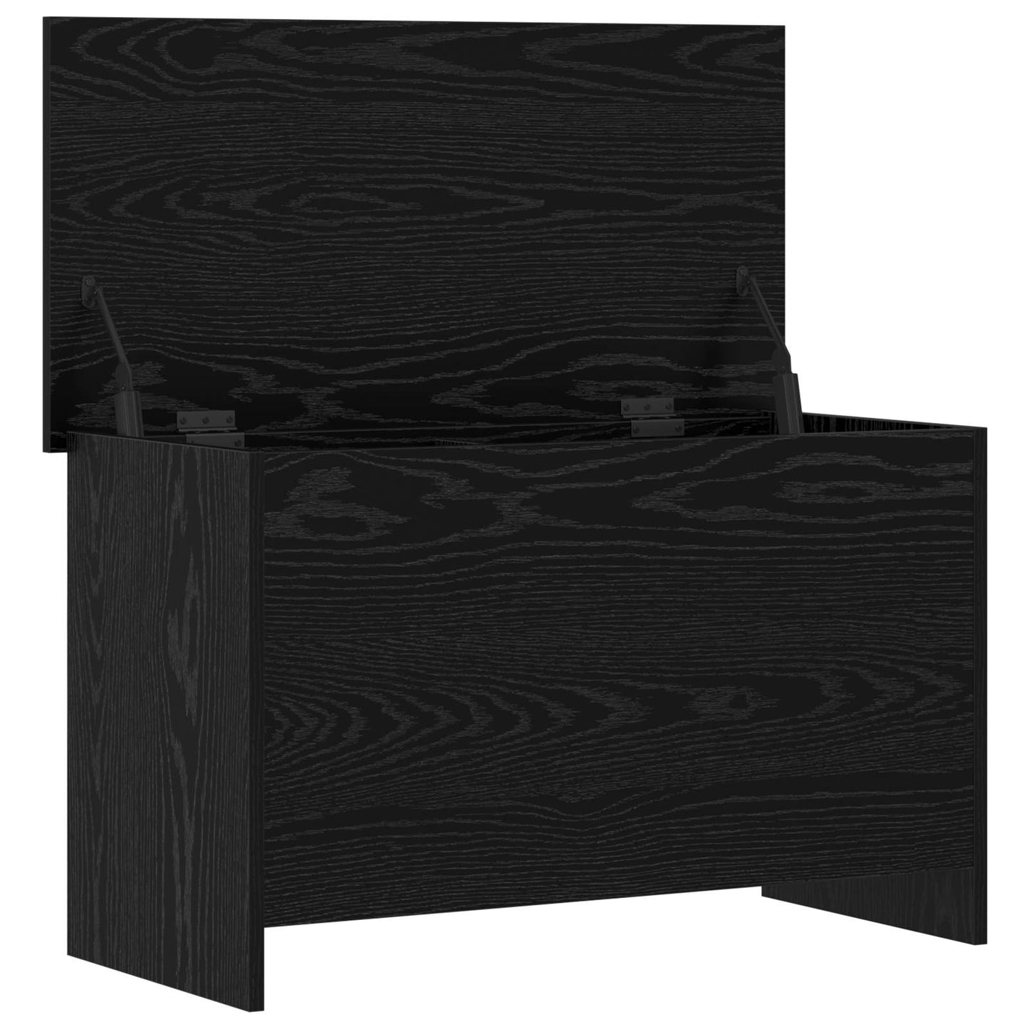 vidaXL Storage Chest Black Oak 80 x 40 x 50 cm Engineered Wood 5