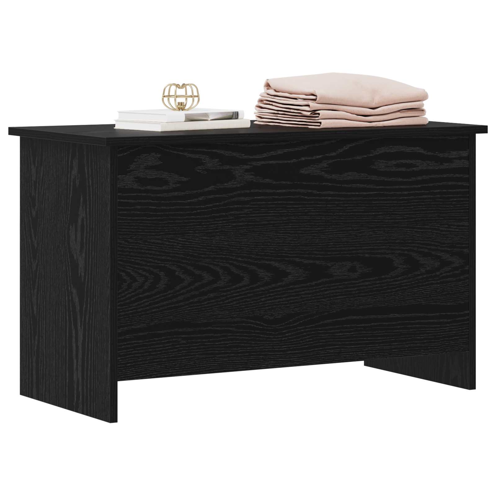 vidaXL Storage Chest Black Oak 80 x 40 x 50 cm Engineered Wood 3