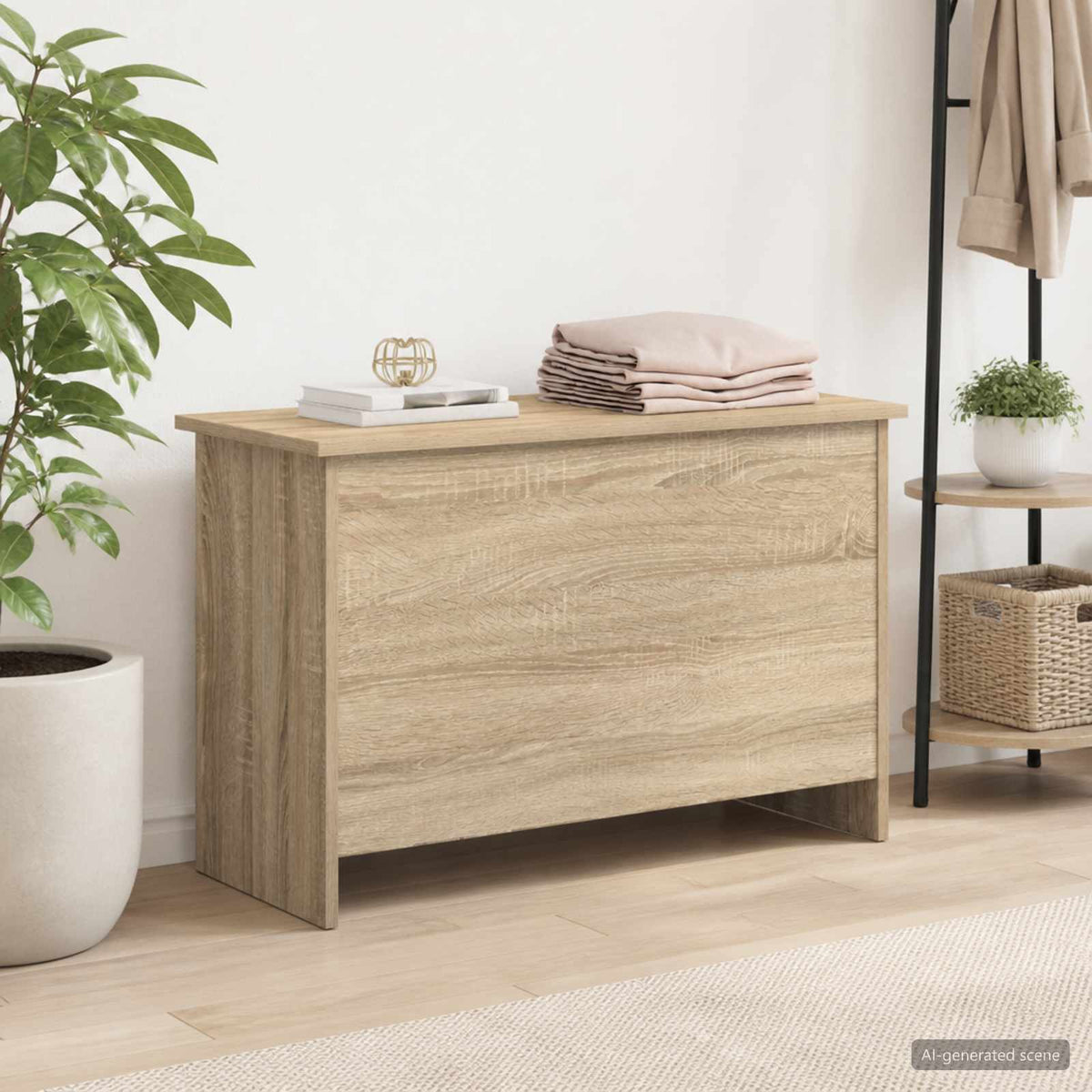 Storage Chest 80 x 40 x 50 cm Engineered Wood Length 80 cm Sonoma oak