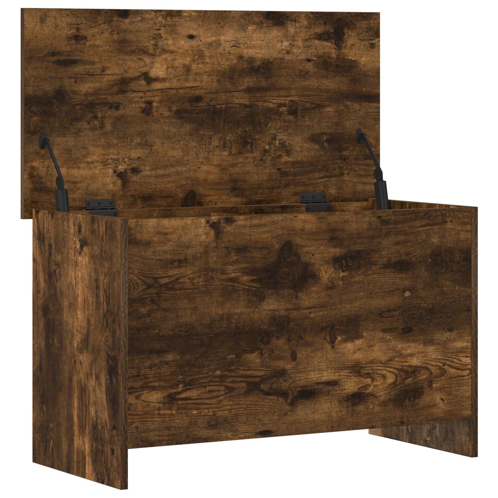 vidaXL Storage Chest Smoked Oak 80 x 40 x 50 cm Engineered Wood 5
