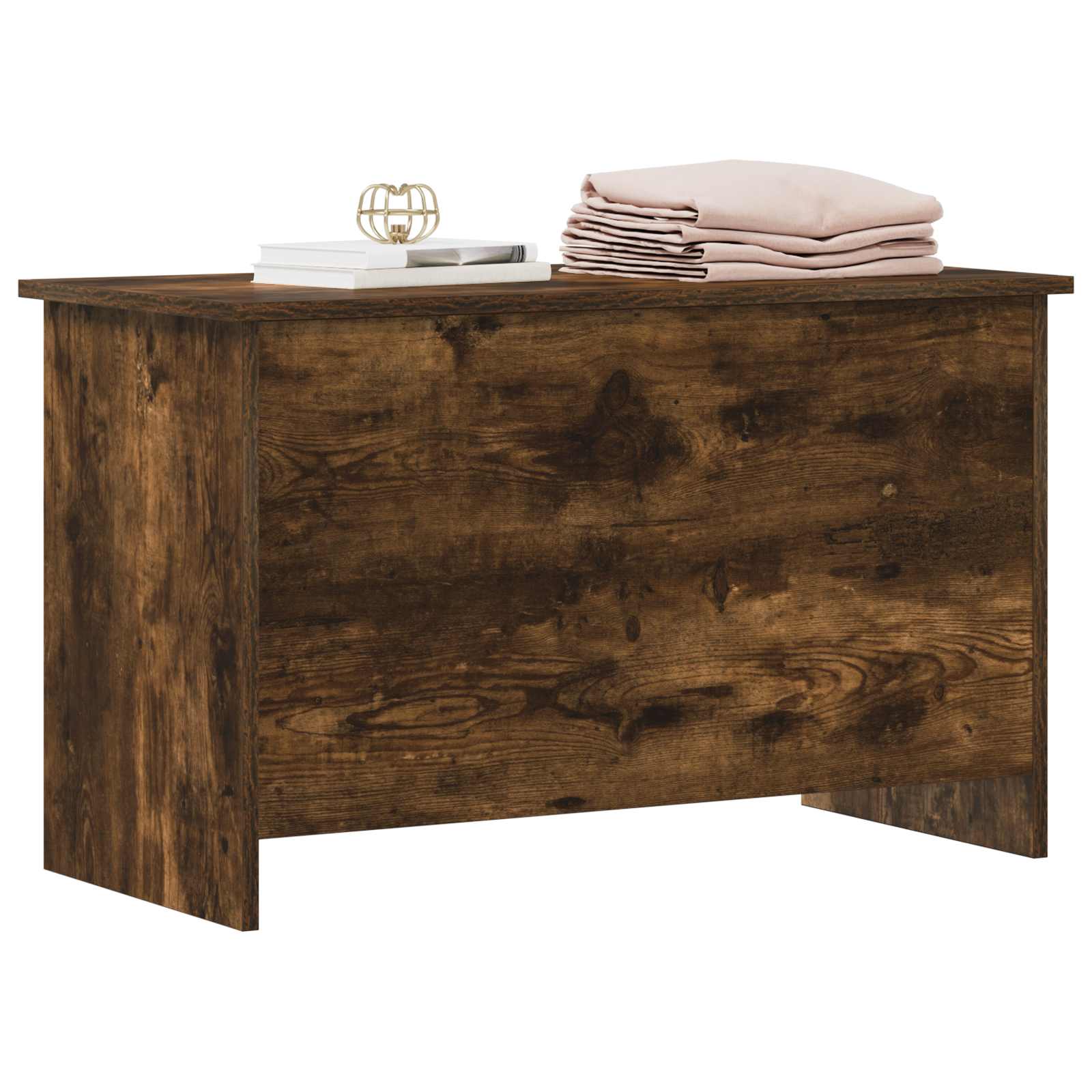 vidaXL Storage Chest Smoked Oak 80 x 40 x 50 cm Engineered Wood 3