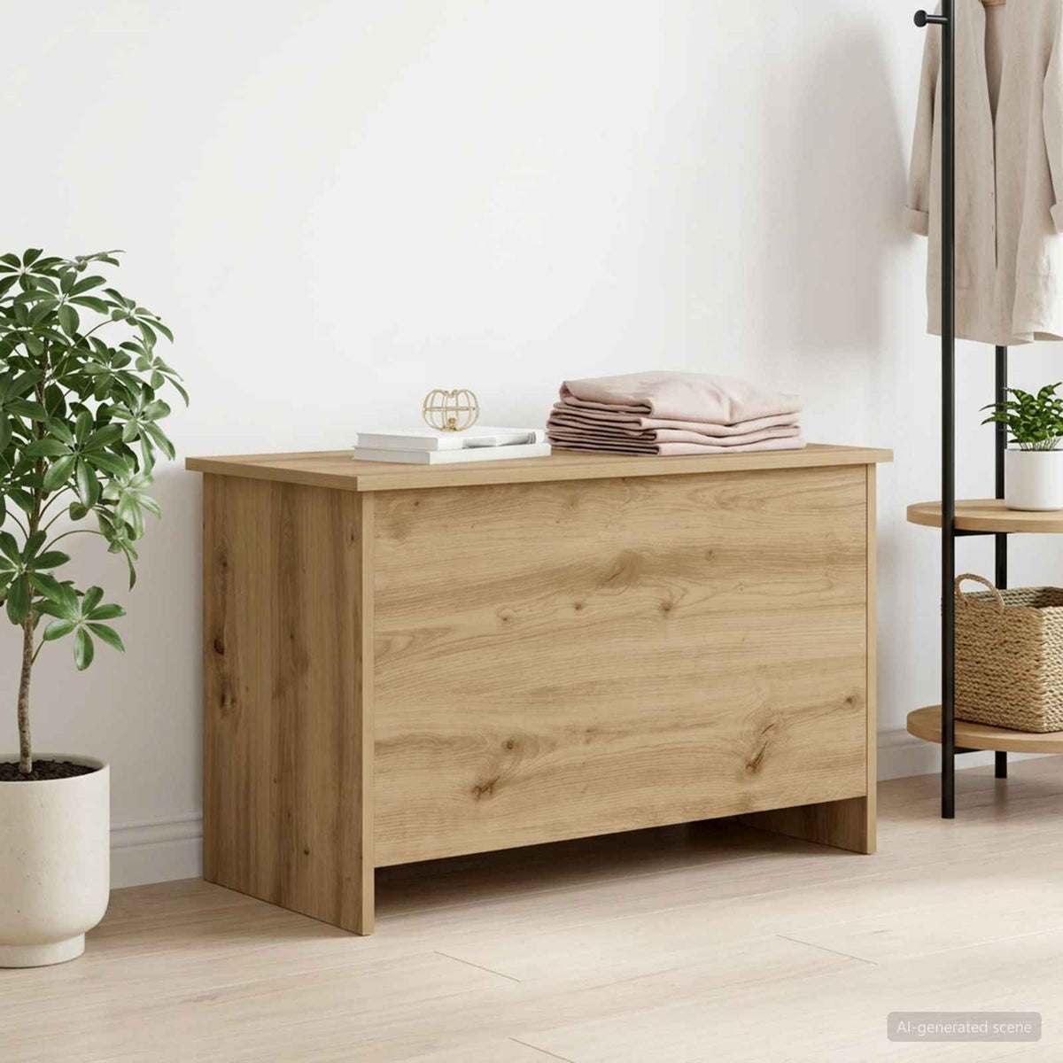 Storage Chest 80 x 40 x 50 cm Engineered Wood Length 80 cm Artisan oak