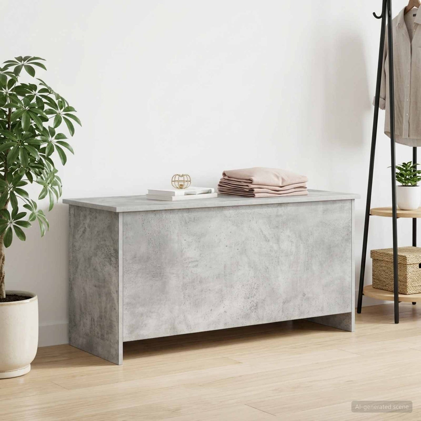 vidaXL Storage Chest Concrete Grey 100 x 40 x 50 cm Engineered Wood 4