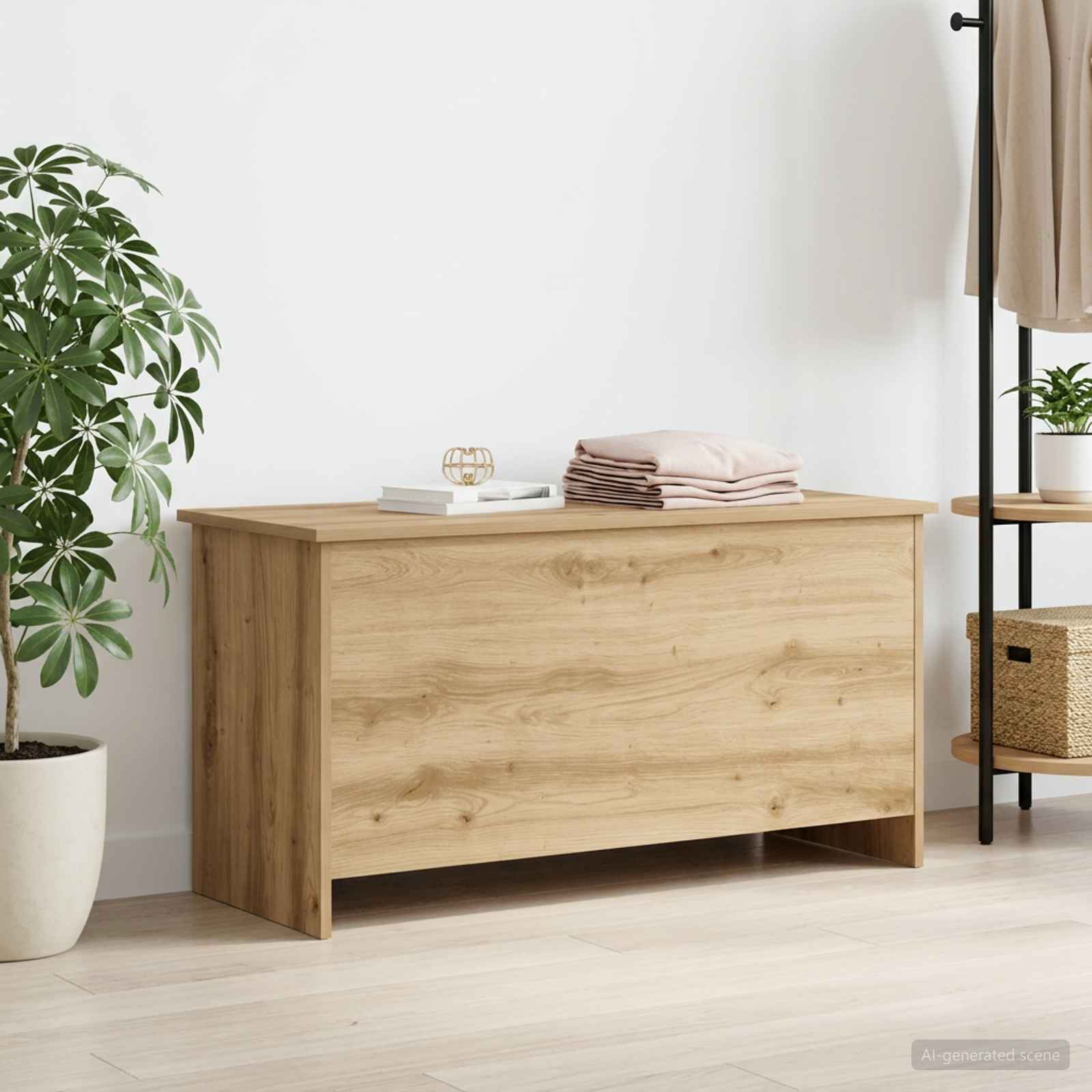 vidaXL Storage Chest Artisan Oak 100 x 40 x 50 cm Engineered Wood 4