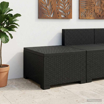 vidaXL 1-Seater Garden Sofa Rattan Look PP Anthracite 1