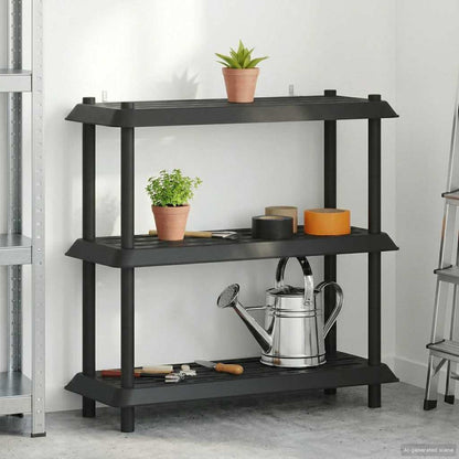 vidaXL Shelving Unit 3-Tier 100 x 40 x 96 cm PP Anthracite 1