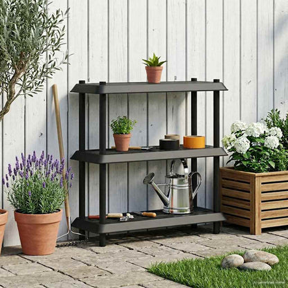 vidaXL Shelving Unit 3-Tier 100 x 40 x 96 cm PP Anthracite 4