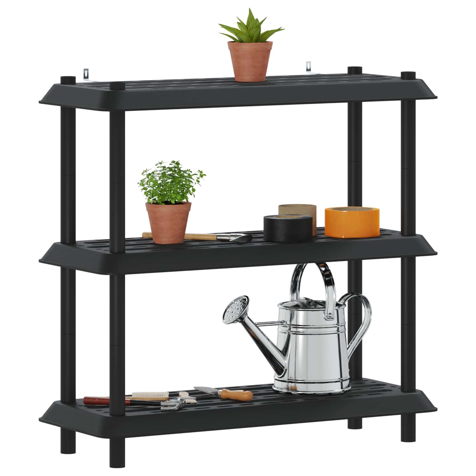 vidaXL Shelving Unit 3-Tier 100 x 40 x 96 cm PP Anthracite 3