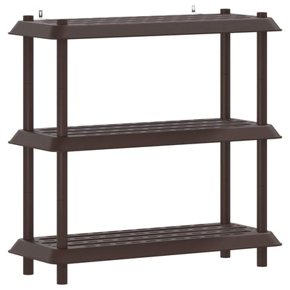 vidaXL Shelving Unit 3-Tier 100 x 40 x 96 cm PP Brown 2