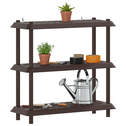 vidaXL Shelving Unit 3-Tier 100 x 40 x 96 cm PP Brown 3