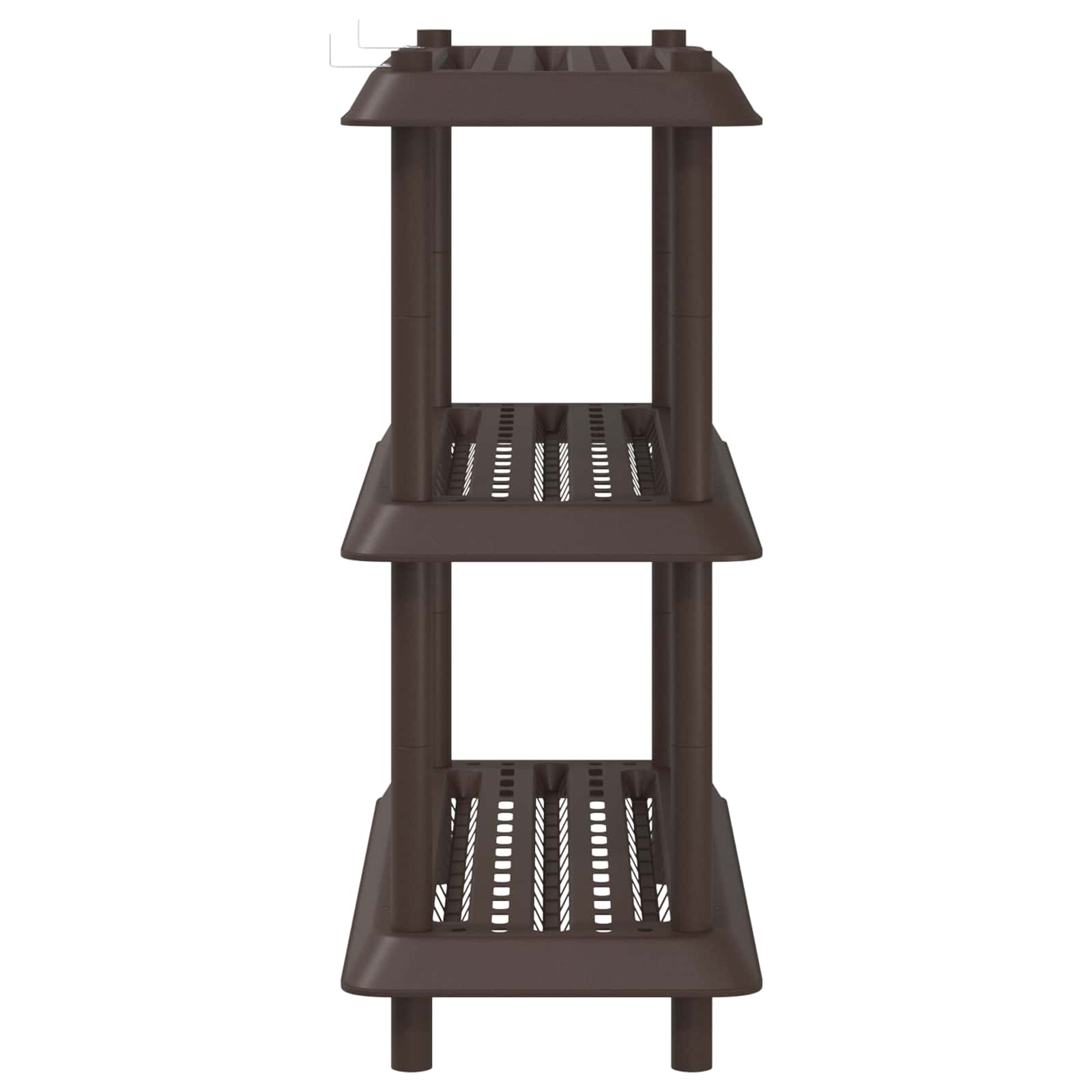 vidaXL Shelving Unit 3-Tier 100 x 40 x 96 cm PP Brown 6