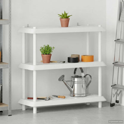 vidaXL Shelving Unit 3-Tier 100 x 40 x 96 cm PP White 1