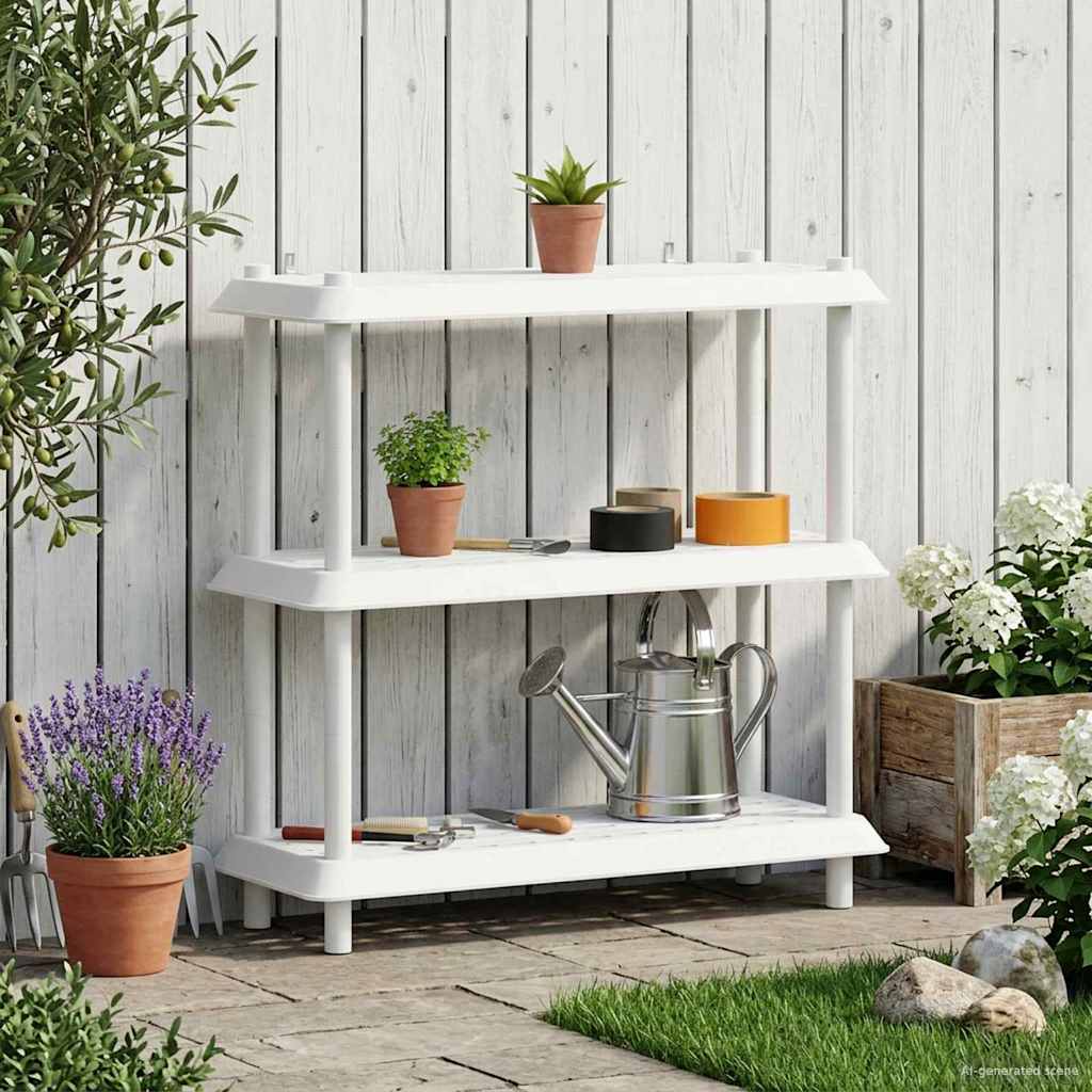 vidaXL Shelving Unit 3-Tier 100 x 40 x 96 cm PP White 4